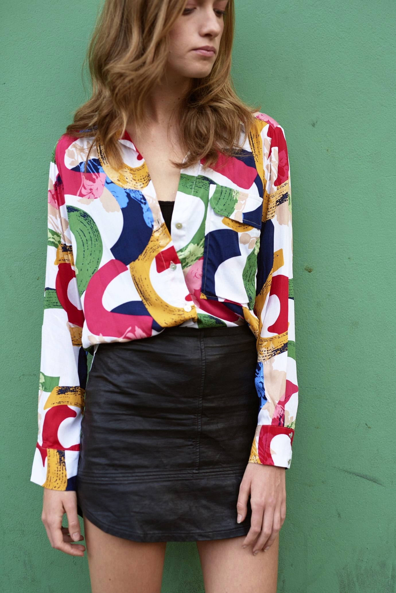 Blusa art new york naiara brand de seda