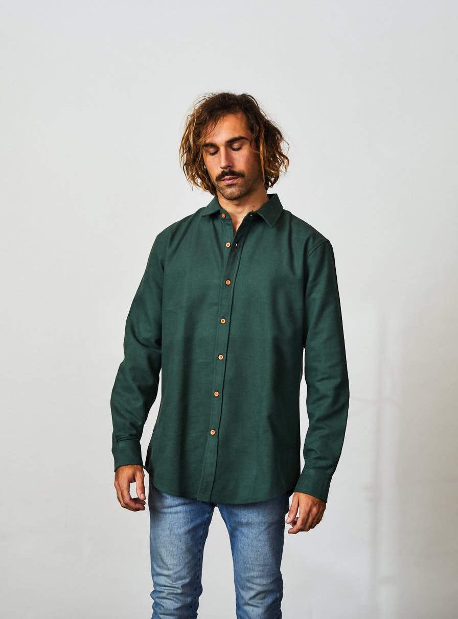 Flannel Shirt Long Sleeve SmoothGreen