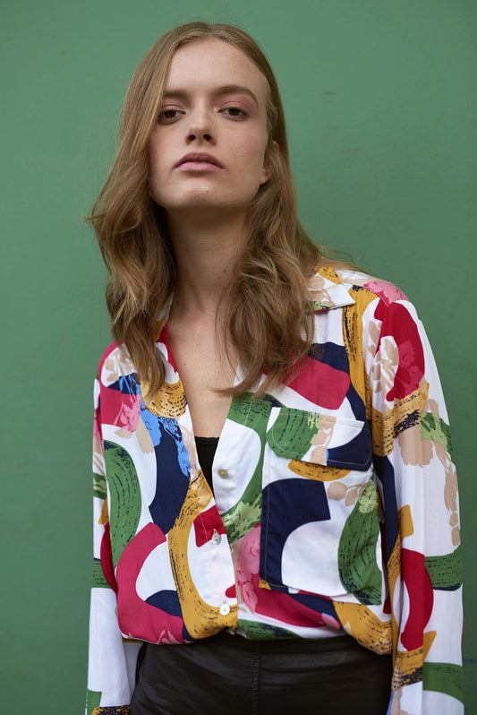 camisa de chica naiara blusa de colores con botones de nacar