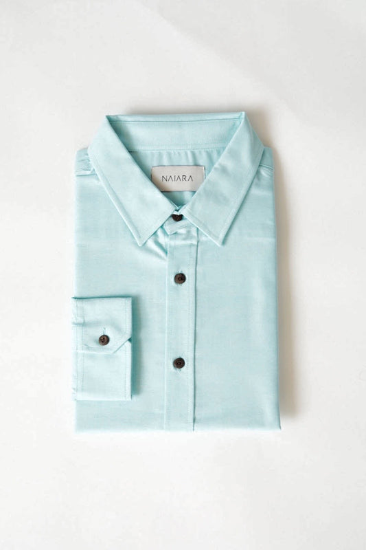 Oxford long-sleeved shirt Athena Turquoise